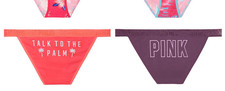 Victoria's Secret PINK Mesh Logo Bikini Panty sz L You Pick Color