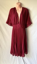 Boohoo Plus Textured Chiffon Midi Skater Dress Size 28 