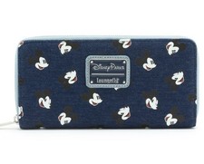 Disney Parks Loungefly Mickey Mouse Denim Wallet Zip Around NWT