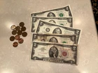 5x $2 + Wheat Penny Bulk Circulated - Includes Red Seal $2 Bill - All Circulated