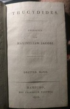 Thukydides Peloponnesischer Krieg 1808 – Hamburg Jacobi - Original Antiquariat 