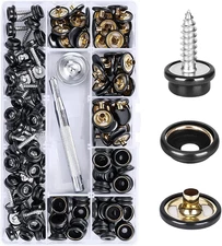 150 PCS Canvas Snap Kit Tool, Metal Screws Snaps Marine Grade 3/8" Socket Stainl