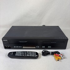 Philips DVP3345VB/F7 VCR DVD Combo VHS Lettore Registratore con Telecomando Testato Funziona