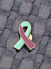 Teal Purple Suicide Prevention Awareness Ribbon Enamel Lapel Pin