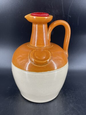 Antique Stoneware Pottery Jug, Donald Fisher Whisky Edinburgh Original Cork Stop
