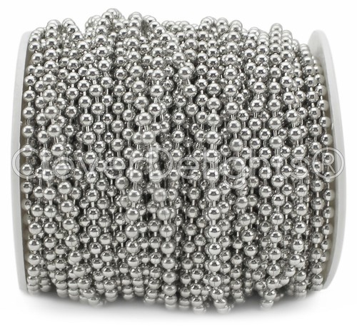 Cadena esférica de 3,2 mm - bronce plateado cobre - 30 100 330 pies - carrete de joyería a granel - Imagen 12 de 13