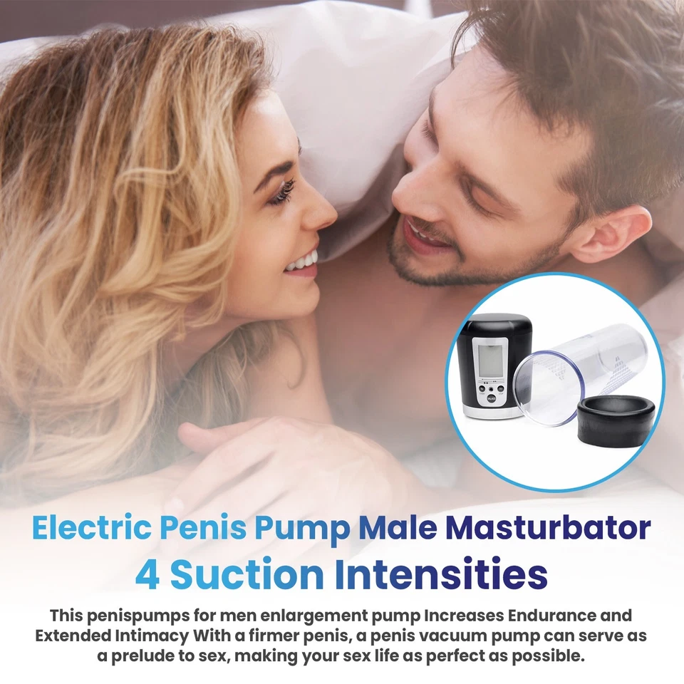 Vacuum Electric Penis Pump Digital rechargeable Male Men Penis Enlarger Growth - Image 2 of 4