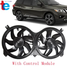 Dual Radiator and Condenser Fan Assembly For Nissan Pathfinder Infinity QX60