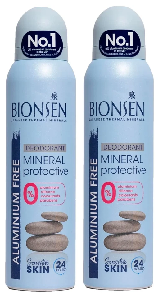 BRANDED 2x Bionsen Sensitive Aluminium Free Deodorant Spray (2x150ml)