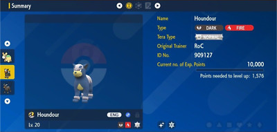 Pokemon Scarlet & Violet 6IV Shiny HOUNDOUR Max EVs
