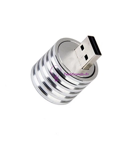Aluminum 3W USB LED White  Lamp Socket Spotlight Flashlight White Light