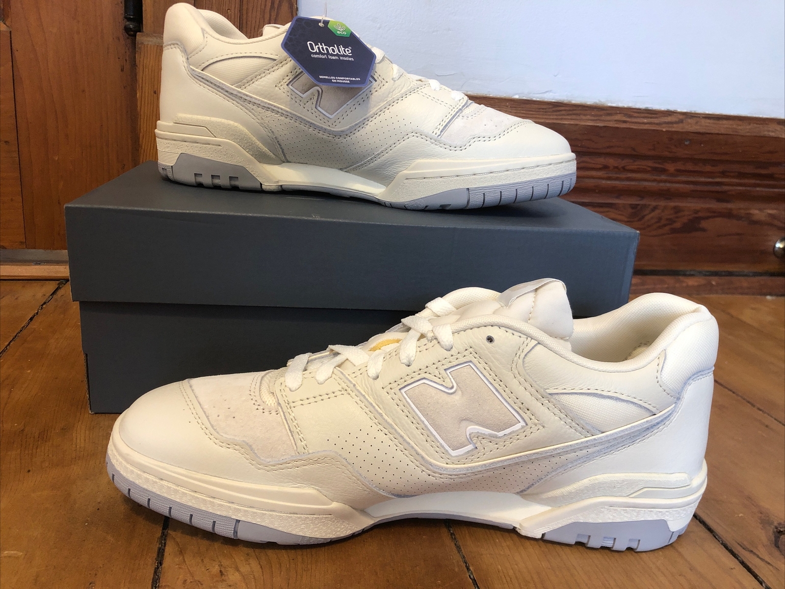 NIB New Balance BB550 PWD Off White And Grey Sneakers Size 10