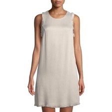 ASTR The Label Julia Fringe Trimmed Tweed Dress with Pockets Oatmeal S