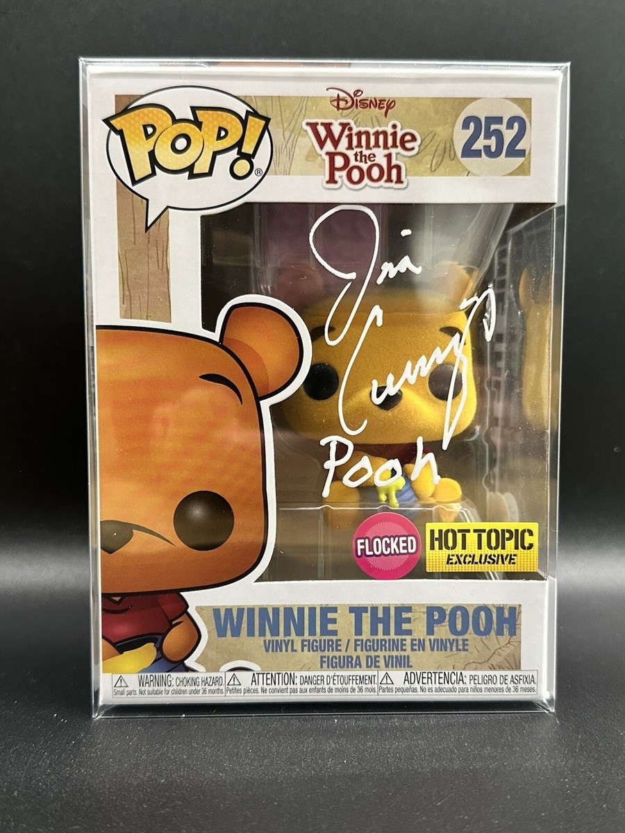 JIM CUMMINGS SIGNED WINNIE THE POOH FLOCKED FUNKO 252 HOT TOPIC