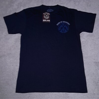 Sons Of Anarchy SOA T-shirt Mens Medium Black Skull Spellout Double Sided Y2k