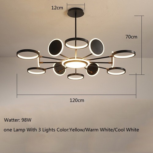 Kitchen Lamp Large Chandelier Lighting Bar LED Pendant Light Black Ceiling Light - Picture 2 of 12