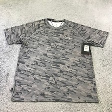 Spyder Shirt Mens Large Swim Rash Guard Shirt Digital Camo UPF 30 Surf Gray Grey