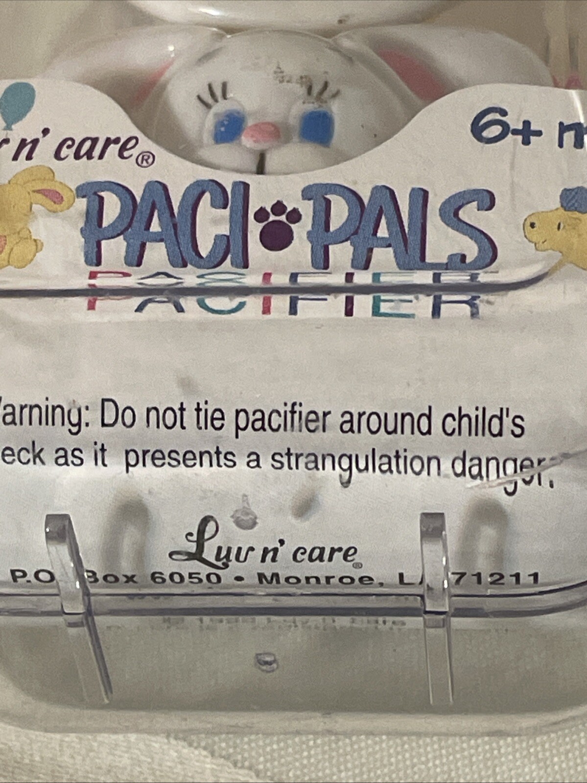 Vintage 1999 Luv N Care  Pacifier 90's Rabbit And Bearl NEW 6+ Mos.