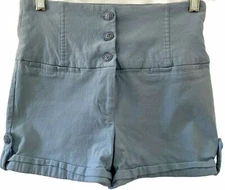 Have Fashions Shorts Womens Medium Light Blue Hi Waist Stretch
