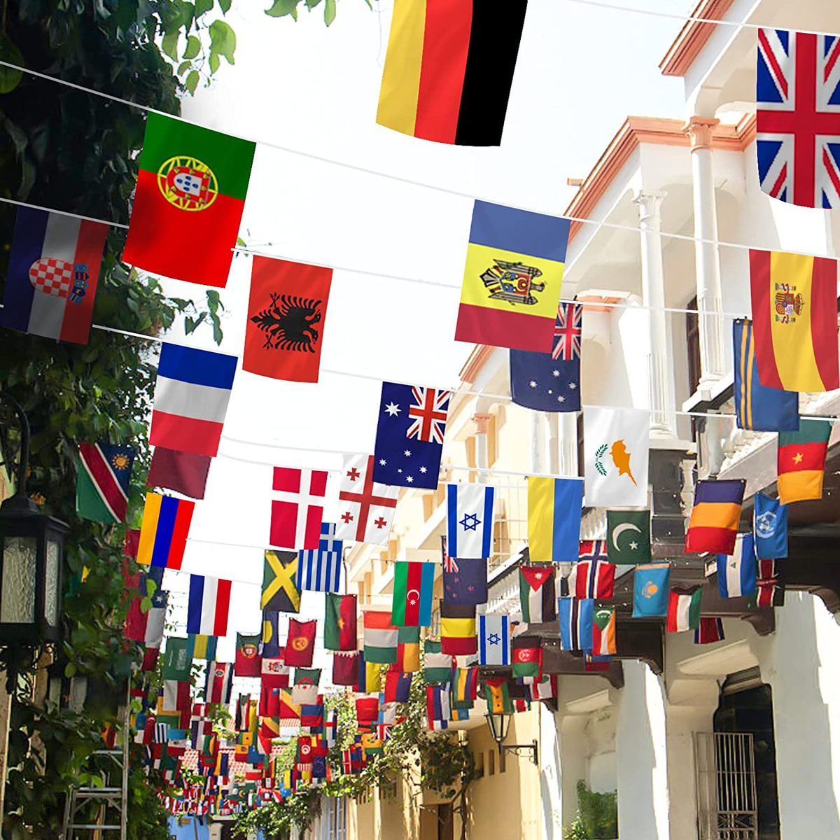 Eurovision Bunting DOJoykey Fabric Bunting Flags, 66ft Reusable Bunting ...