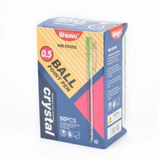 0.5mm 50PCS/Box Transparent Smooth Retractable Ballpoint Pen Plastic Oil