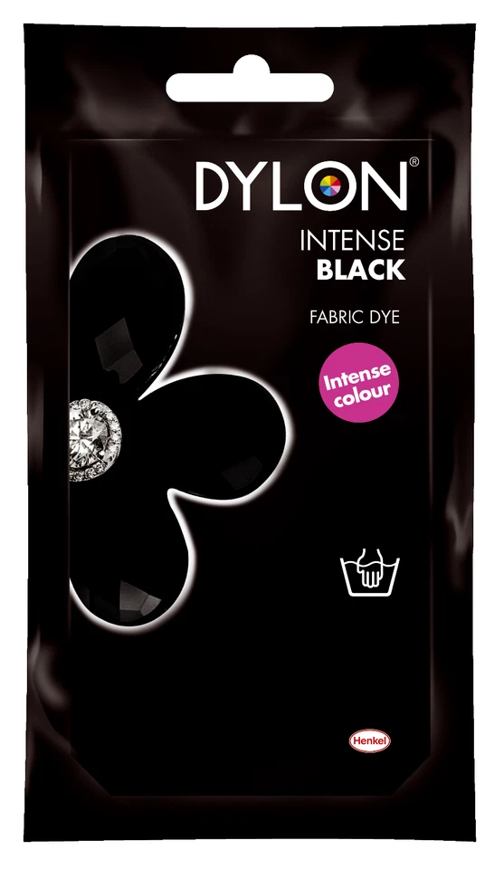 DYLON INTENSE BLACK HAND DYE FABRIC CLOTHES DYE 50g