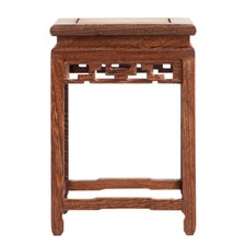 Chinese Square Rack Wenge Wood Bonsai Plant Flower Stand Stone Vase Craft Base