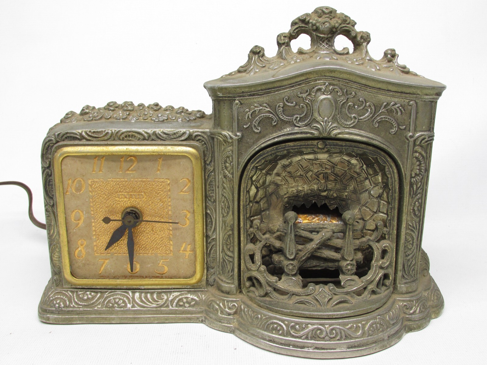 United Clock Model 455 Fireplace Animated Electric Mantle AsIs Parts Repair eBay