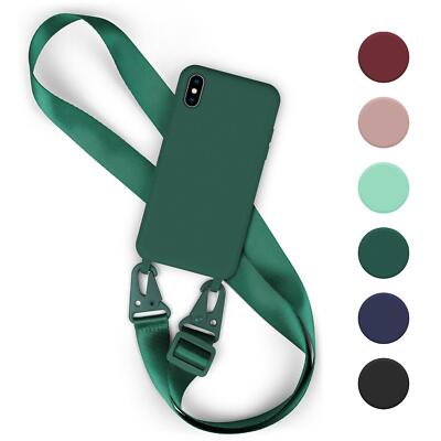 Handy Hülle mit Band für Apple iPhone Xr Handy Kette Silikon Case zum Umhängen