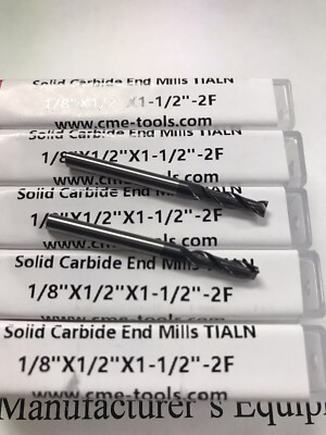 10pcs 1/8'' Tialn coated solid Carbide End Mills 2 Flt S/E #1006-TN2F-18