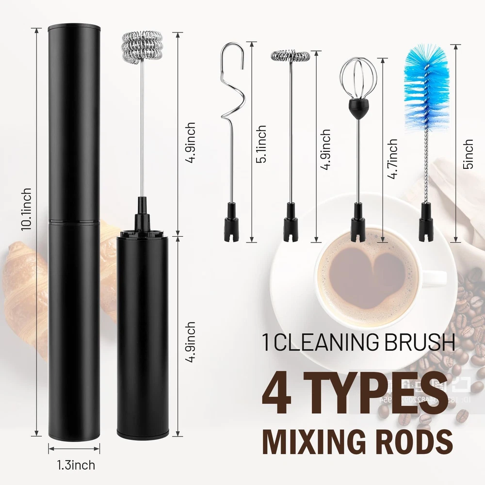 Milk Frother Wand for Coffee, Coffee Foamer Drink Mixer,Handheld Frother Rech...