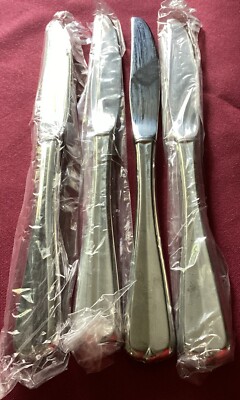 GALA IMPULSE ARTESIA Oneida Stainless 4 Dinner Knives Knife Unused USA Flatware