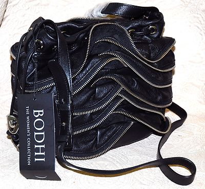 ★OVHEE★ Low Shoulder Bag Black P00000RS New Bodhi $598 Black leather Zipper ruffle handbag purse | eBay