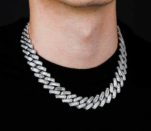 22 Inch Cuban Link Necklace Silver 