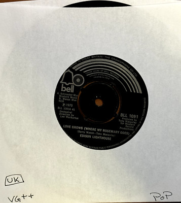 Edison Lighthouse   Love Grows Where My Rosemary Goes 7'' RECORD - UK PRESSING EX
