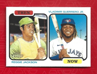 2022 Topps Heritage Then and Now Reggie Jackson / Vladimir Guerrero Jr.