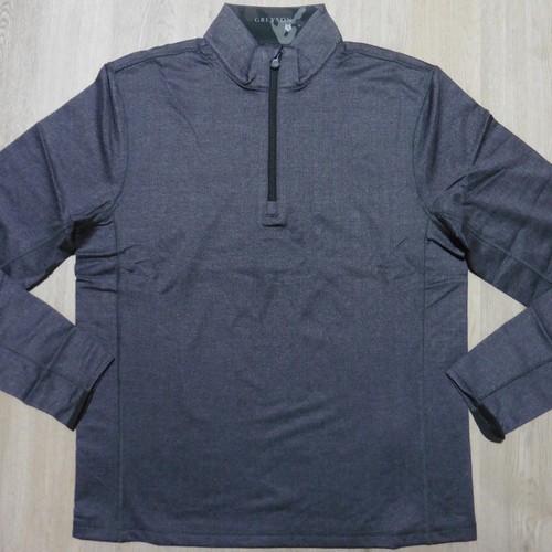 GREYSON Mens S SMALL TATE MOCKNECK 1/4 ZIP PULLOVER BLACK HERRINGBONE GREY GOLF - Picture 2 of 12