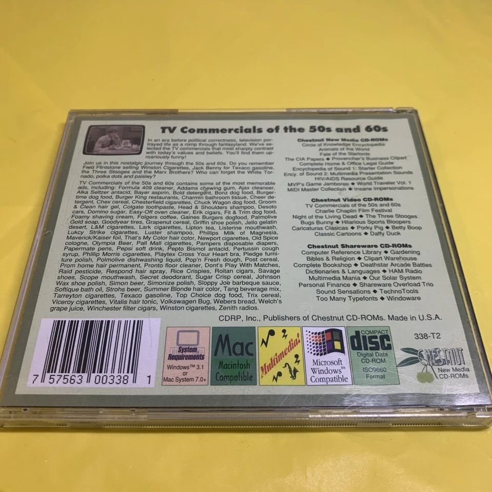 TV Commercials: The 50's & 60's Volume 1 PC CD-ROM (CD Titles, 1994) - Image 2 of 4
