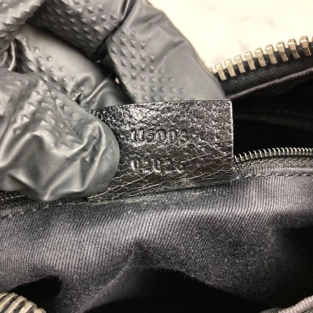 Gucci GG Canvas One-Shoulder Handbag Leather Black Authentic — image 12