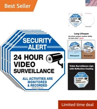Weather-Resistant 4-Pack Video Surveillance Signs 12"x12" to Secure Property