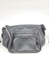 Vtg Minolta Soft Black Camera Bag Zipper 2 Pockets Adjustable Strap Vinyl Clean