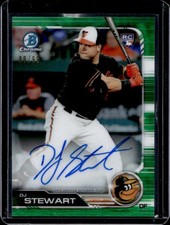 2019 Bowman Chrome DJ Stewart Rookie Auto RC Green Refractor #/99 Orioles