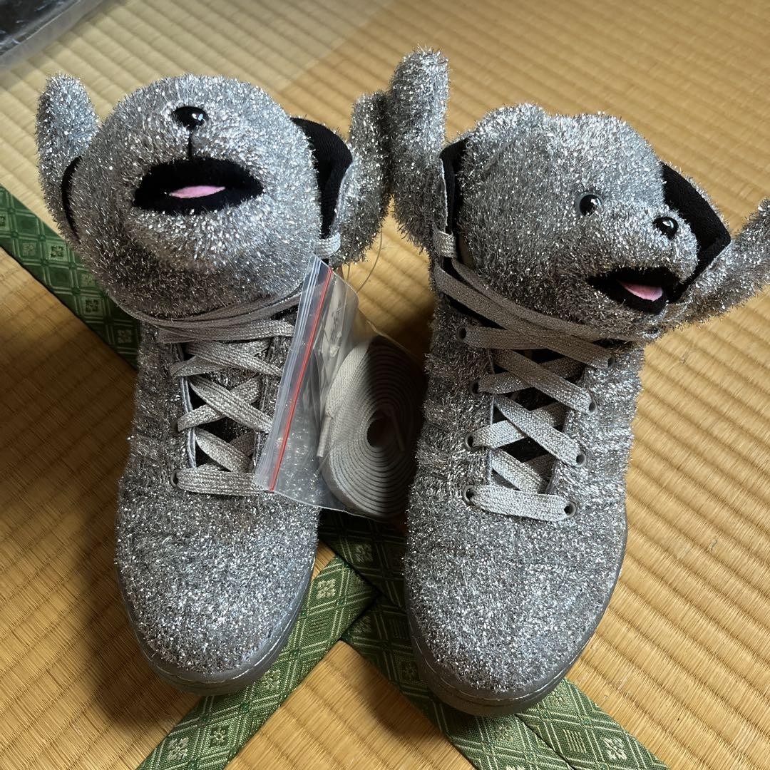 adidas × Jeremy Scott High Top Sneaker Silver Bear Men's US Size 8