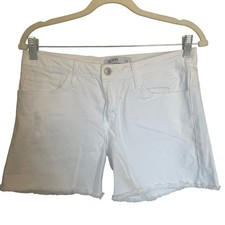 Just Black Womens Distressed Raw Hem Denim Shorts 28 White Cut Off Summer Boho