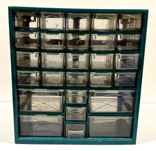 Vintage Blue 27 Drawer Small Parts Organizer 6" x 12" x 13"