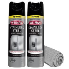 Weiman Stainless Steel Cleaner & Polish - Streak-Free Shine for Appliances, 2-Pa