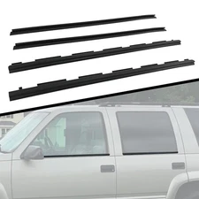 For Chevy Truck Inner & Outer Window Sweep Felt Trim Seal Weatherstrip Kit 4Pcs