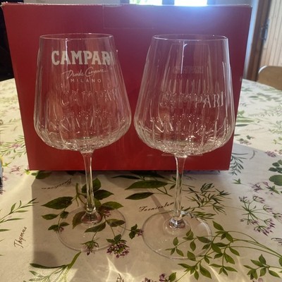 Set Of 2 Campari Cocktail Glasses 49cl Brand New