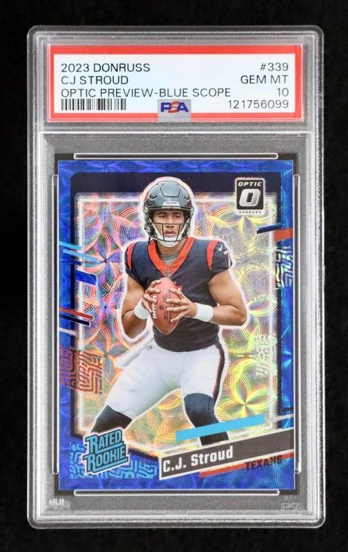 2023 Donruss Optic Preview C.J. Stroud RC PSA 10 Blue Scope Texans #339 CM4