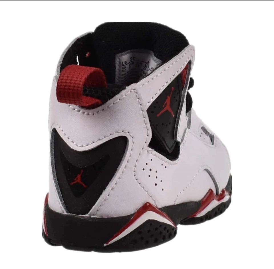 Zapatos para niños pequeños Air Jordan True Flight (TD) blancos-negros-rojo universitario 343797-100 Foto 3 de 4